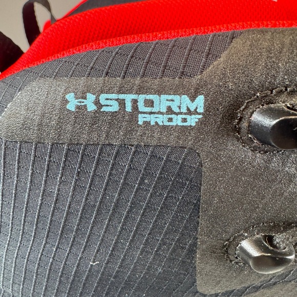 Under Armour HOVR Stormproof Hiking Boots Black Red Men's M15 W16.5 - Picture 3 of 11